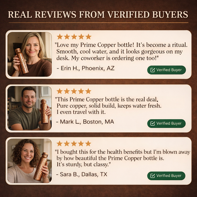 Prime Copper Handcrafted Hammered Copper Bottle