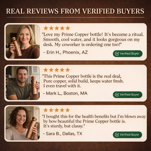 Prime Copper Handcrafted Hammered Copper Bottle