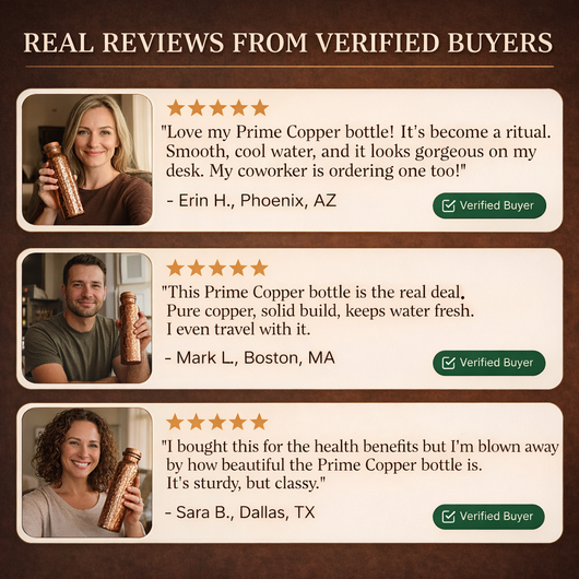 Prime Copper Handcrafted Hammered Copper Bottle